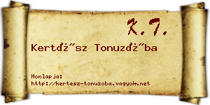 Kertész Tonuzóba névjegykártya
